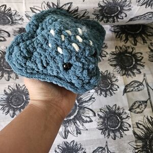 Teal Blue Crochet Stingray Amigurumi Plushie